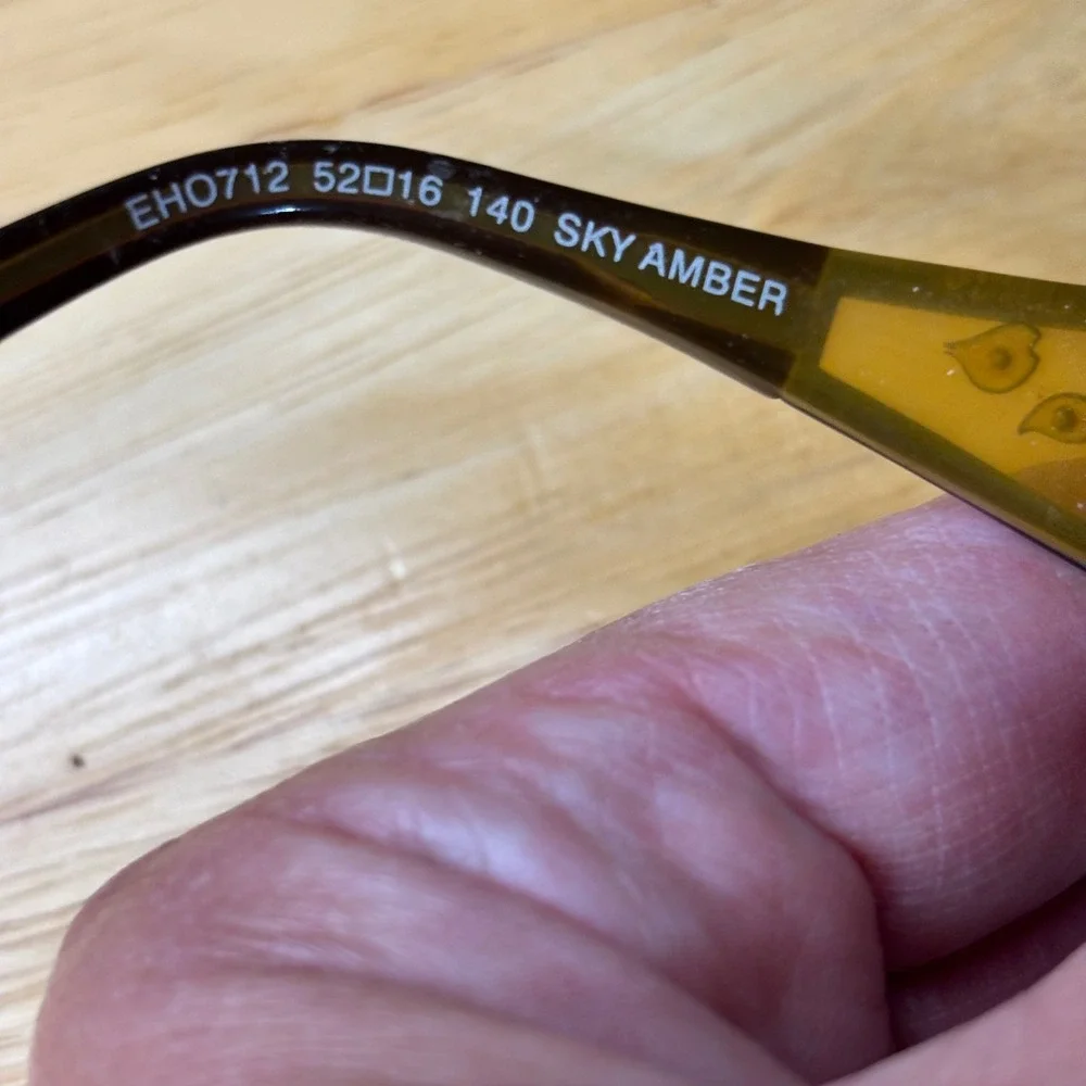 Ed Hardy Eyeglass Frames Women 52-16-140 Sky Amber Rhinestone Skull EH0712